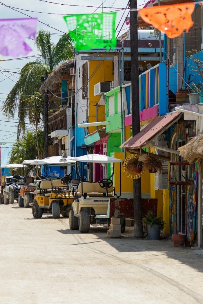 golf carts on the street 